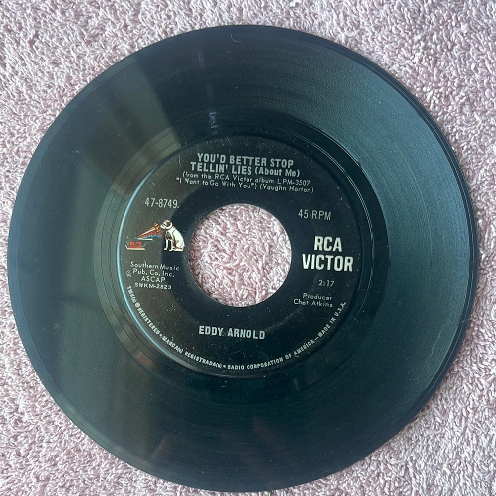 RCA Victor Vinyl Record Eddy Arnold 45 rpm